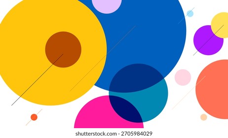 ABSTRACT WHITE BACKGROUND WITH CIRCLE GEOMETRIC SHAPES COLORFUL DESIGN VECTOR TEMPLATE GOOD FOR MODERN WEBSITE, WALLPAPER, COVER DESIGN 