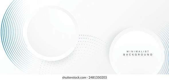 Fondo blanco Abstractas con líneas de círculo. Concepto de tecnología del futuro digital. Ilustración vectorial.