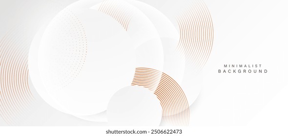 Abstract white background with circle lines. Digital future technology concept. vector illustration.