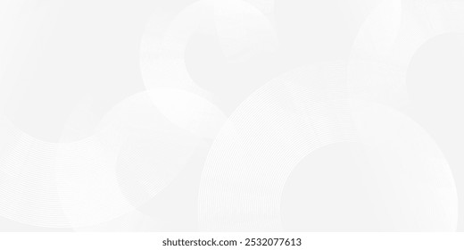 Abstract white background with white circle lines. Digital future technology concept simple art modern