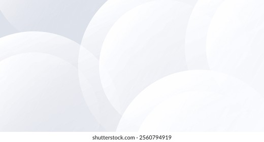 Abstract white background with white circle lines. Digital future technology art modern simple abstract