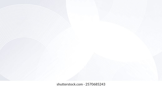 Abstract white background with white circle lines. Digital future technology modern