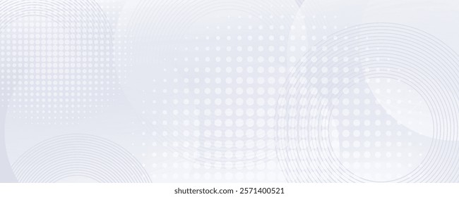 Abstract white background with white circle lines. Digital future technology concept simple art modern