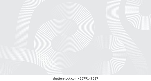 Abstract white background with white circle lines. 