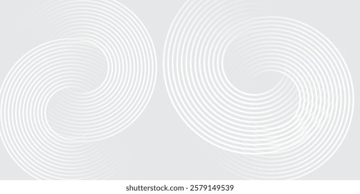 Abstract white background with white circle lines. 