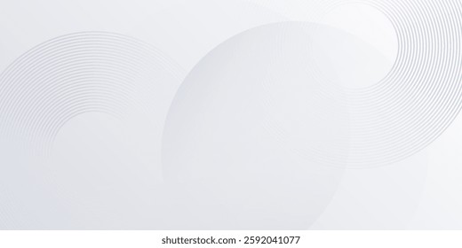 Abstract white background with white circle lines digital future design abstract modern vector