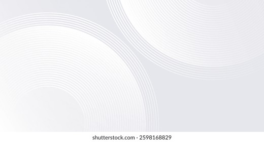 Abstract white background with white circle lines digital future design modern simple