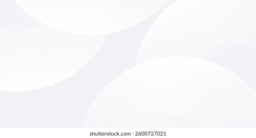 Abstract white background with white circle lines digital future simple modern abstract