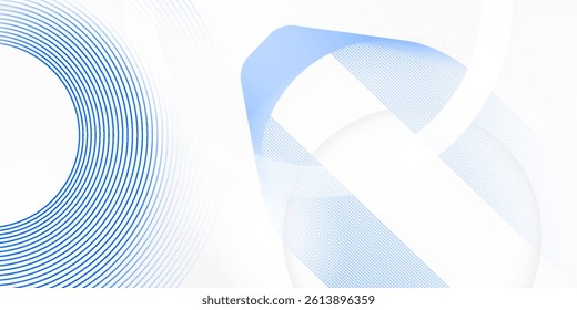 Abstract white background with circle lines. Digital future technology concept.eps10