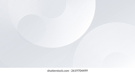 Fundo branco abstrato com linhas de círculo branco design moderno abstrato simples digital