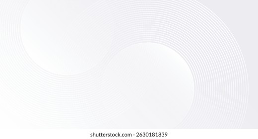 Fondo blanco Abstractas con líneas circulares blancas Diseño futuro digital