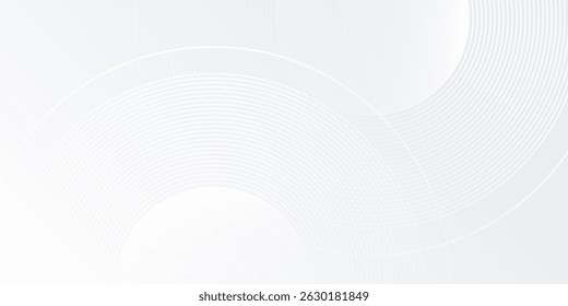 Abstract white background with white circle lines digital future design simple art abstract