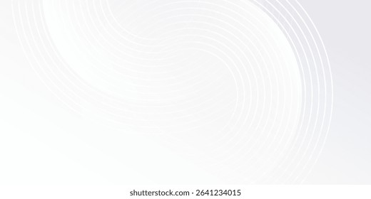 Abstract white background with white circle lines digital futureillustration