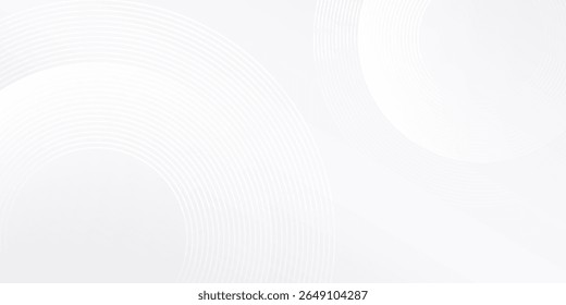 Abstract white background with white circle lines digital future mobile simple art modern
