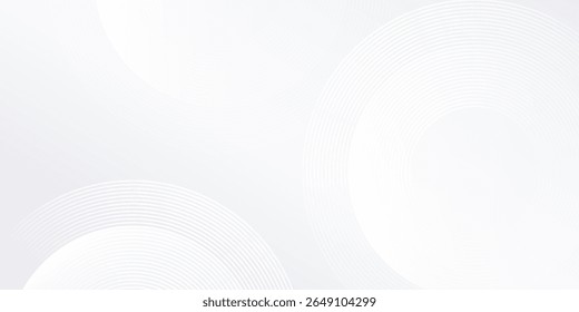 Abstract white background with white circle lines digital future mobile simple art