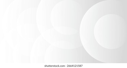 Abstract white background with white circle lines. Digital future technology concept simple art modern