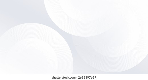Fundo branco abstrato com linhas de círculo branco digital futuro arte moderna