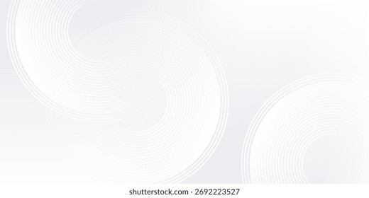 Fondo blanco Abstractas con líneas circulares blancas Arte futuro digital