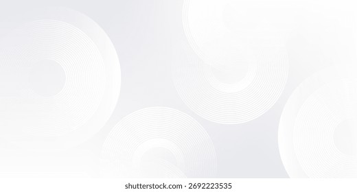 Fondo blanco Abstractas con líneas circulares blancas Diseño simple abstracto del arte futuro digital