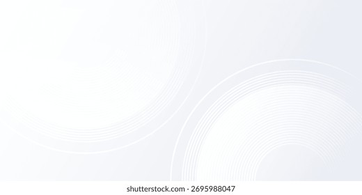 Abstractas fondo blanco con líneas circulares blancas. Diseño de tecnología del futuro digital