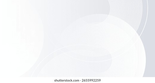 Fundo branco abstrato com círculo branco design abstrato simples