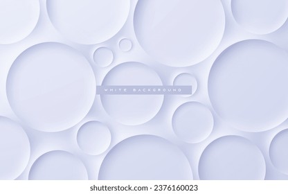 Abstract white background with circle texture of different sizes