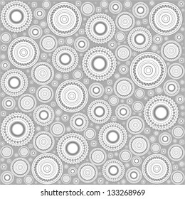 Abstract white background with circles. Seamless, vector illustration.