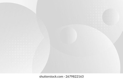 Abstract white background with circles. Simple dynamic shapes with trendy gradient composition. Fluid shapes composition.- Vector
