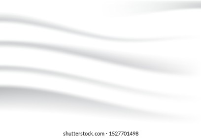 Abstract White Background with Clean Smooth Soft Wave , smooth satin texture of milk wave, cloth wave, pattern, Simple presentation template wallpaper, Vector Illustration.