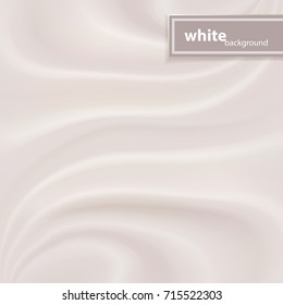 Abstract white background. Cloth with soft waves. Vector Illustration. 