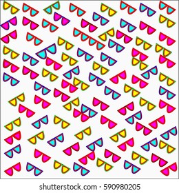 Abstract white background with colored glass glasses with colored arches randomly placed around the drawing
