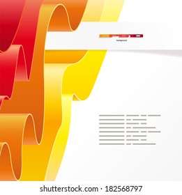 abstract white  background with colored paper ribbons 