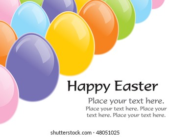 abstract white background with colorful egg and sample text