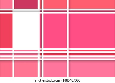 Abstract white background with colorful paper cut abstract geometric shapes. Design for poster, banner, card. 3D paper images with a subtle blend of pastel colors. Copy space.