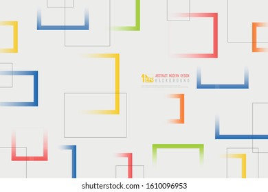 Abstract white background with colorful square line geometric pattern design. Decorate for poster, ad, artwork, template design. illustration vector eps10