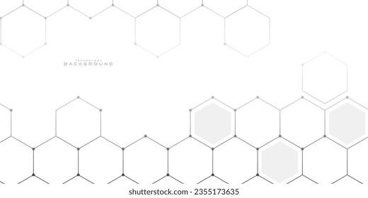 abstract white background with connected hexagon dots