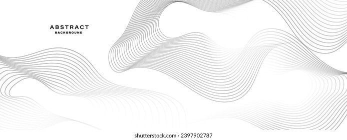 Abstract white background with contour lines. Digital future technology concept. vector illustration.