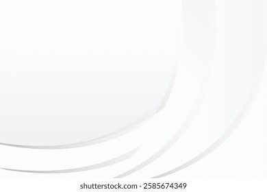 Abstract white background with curve line. Minimal geometric white light background abstract design.