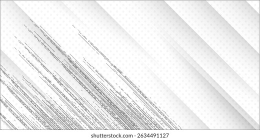 Abstract white background with diagonal lines, subtle dots, and textured scratch effects, creating a modern and dynamic design.