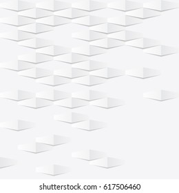 Abstract white background with different pieces and shadows
