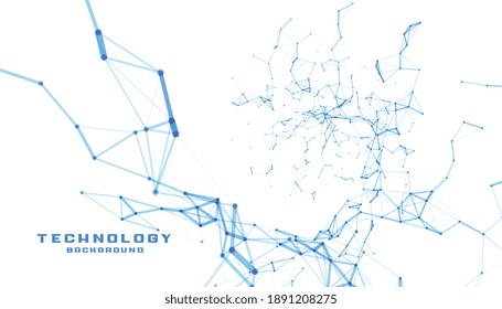 abstract white background with digital low poly mesh connection