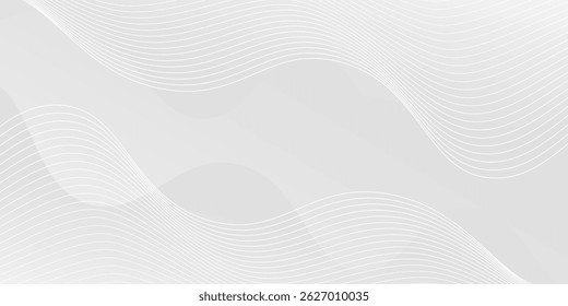 Fundo branco abstrato com linhas onduladas dinâmicas, fundo de conceito de tecnologia futura digital. eps10 vetor