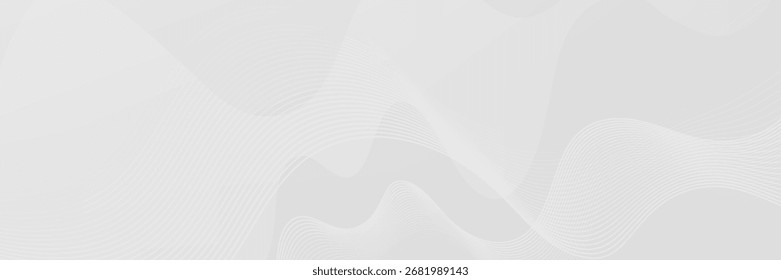 Fundo branco abstrato com linhas onduladas dinâmicas, fundo de conceito de tecnologia futura digital. vetor Eps 10
