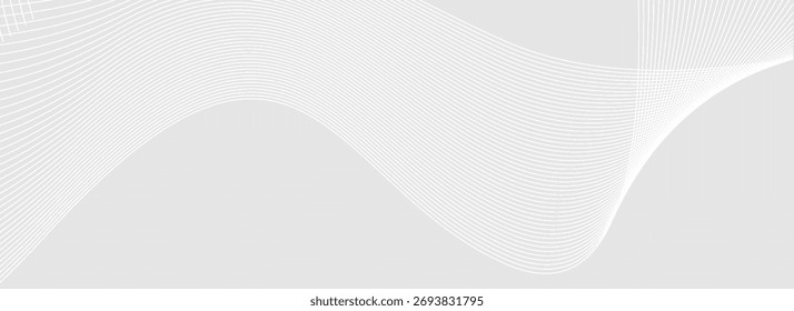 Abstract white background with dynamic wavy lines, Digital future technology concept background. Modern Vector