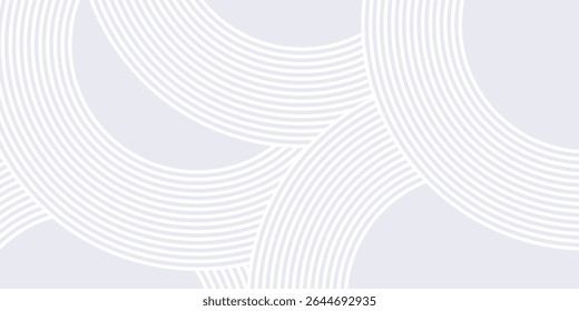 Abstract white background. Elegant circle line pattern. Geometric texture. Modern futuristic graphic design. Suit for wallpaper, cover, header, presentation, website, business