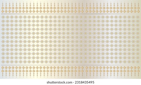 Resumen de fondo blanco con elegante diseño de patrón tailandés dorado para texto o producto de fondo o medios sociales