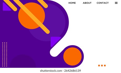 ABSTRACT WHITE BACKGROUND ELEGANT ORANGE PURPLE FLAT COLORFUL DESIGN WITH CIRCLE LINES GEOMETRIC SHAPES VECTOR TEMPLATE GOOD FOR MODERN WEBSITE, WALLPAPER, COVER DESIGN 