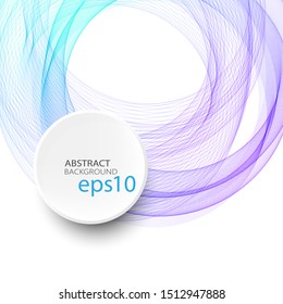 
Abstract white background with ellipsoidal wave lines. Design element