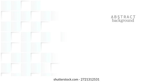 Abstrakt Auf weißem Hintergrund geprägte Papierquadrate, Licht und Schatten. Vektorgrafik.