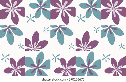 Abstract - White background flowers for modern dtz prints.